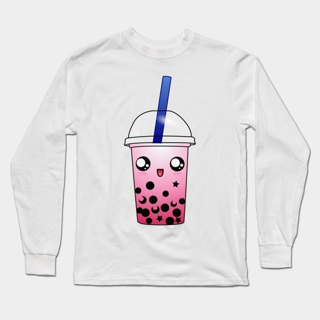 Happy Sailor Moon Boba Long Sleeve T-Shirt by ziafrazier